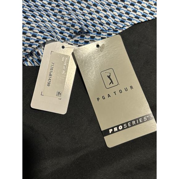 PGA Tour Pro Series Golf Polo Shirt Men’s Large Blue White Black NWT MSRP $68 - Picture 4 of 9